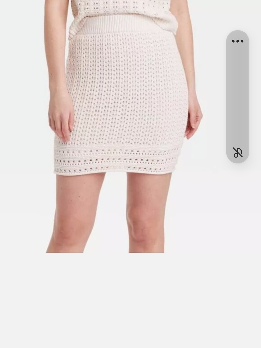 Cream Crochet Knit Mini Skirt
